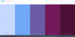 Generate Coolors.co  300x149 - 5 outils de création de palettes de couleurs pour le Web design